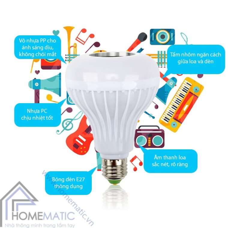 bong den + loa bluetooth chi tiet bong den