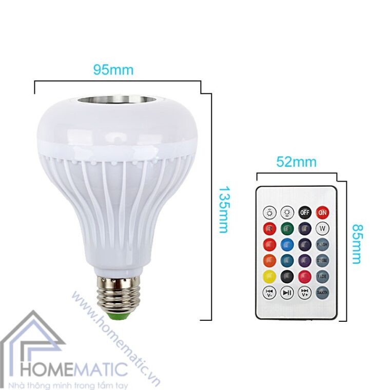bong den + loa bluetooth kich thuoc san pham