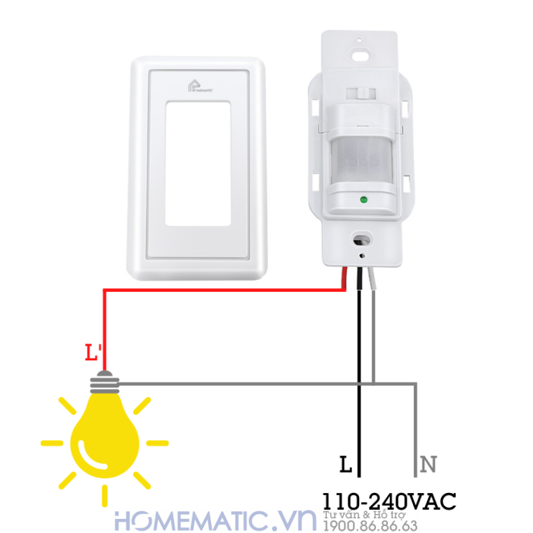 Công Tắc Cảm Biến Chuyển động Pir âm Tường Pir118 Công Tắc Cảm Biến Chuyển động Pir âm Tường Pir118