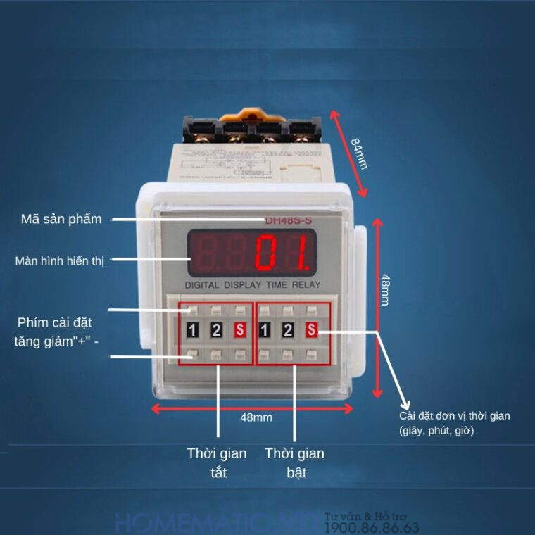 Công Tắc Hẹn Giờ Tắt Bật Tự động Dh48s feature description