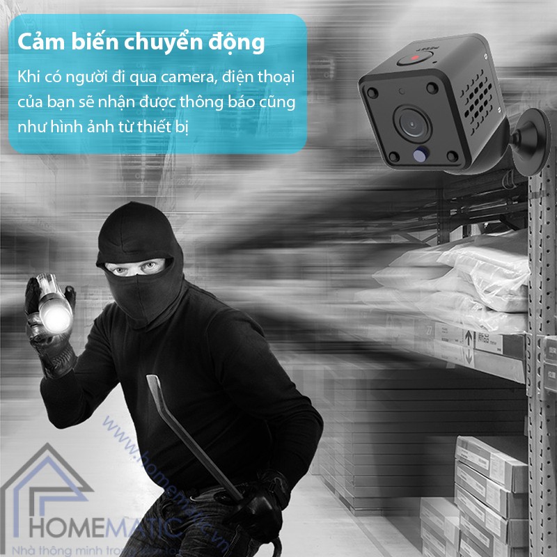 Camera wifi tuya mini HM-WJ01 cam bien chuyen dong
