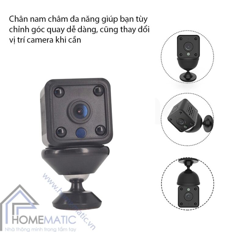 Camera wifi tuya mini HM-WJ01 chan xoay nam cham