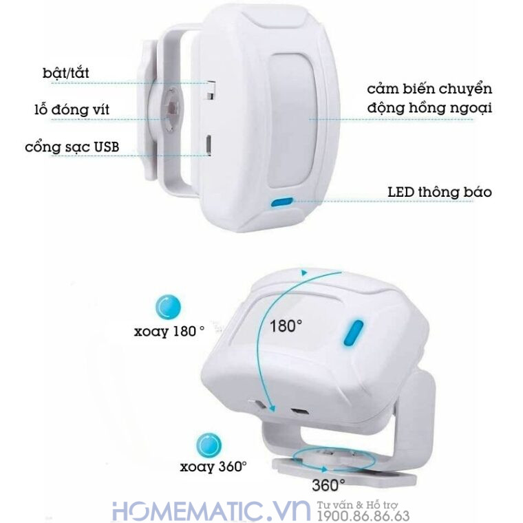 Chuông Báo Khách Không Dây Học Lệnh Thông Minh Cacazi Ks-sf20r