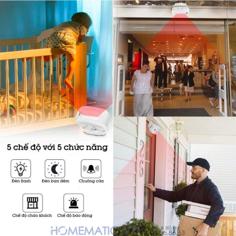 Chuông Báo Khách Không Dây Học Lệnh Thông Minh Cacazi Ks-sf20r