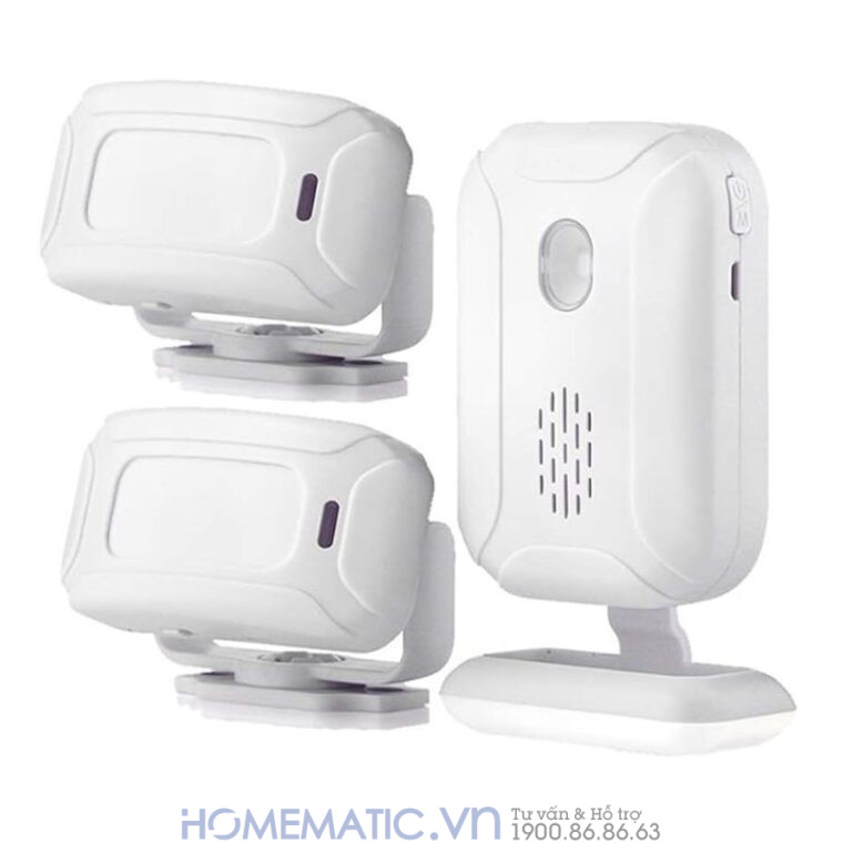 Chuông Báo Khách Không Dây Học Lệnh Thông Minh Cacazi Ks-sf20r 2 cảm biến 1 loa chuông