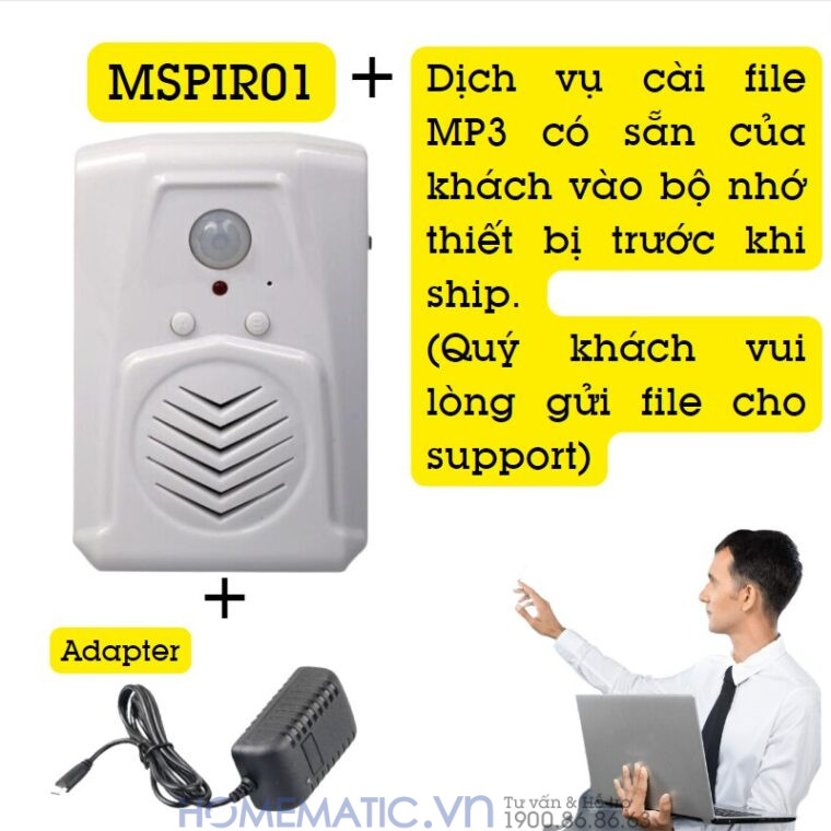 Chuông Báo Khách Phát Nhạc Hỗ Trợ Tiếng Việt Mspir01