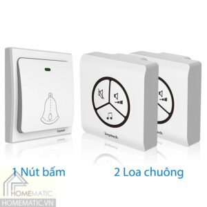 Bộ chuông không dây Linptech 1 nút bấm 2 loa chuông