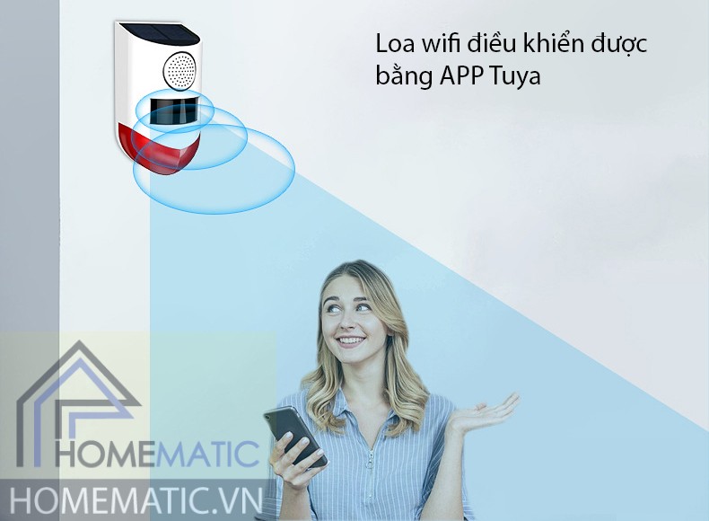 Loa báo động năng lượng mặt trời wifi