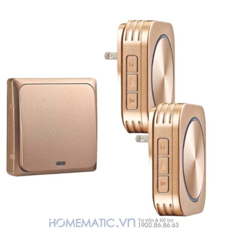 Chuông Cửa Không Dây, Không Dùng Pin Nút Bấm To Yiroka Dq-688 1 nút bấm 2 loa chuông