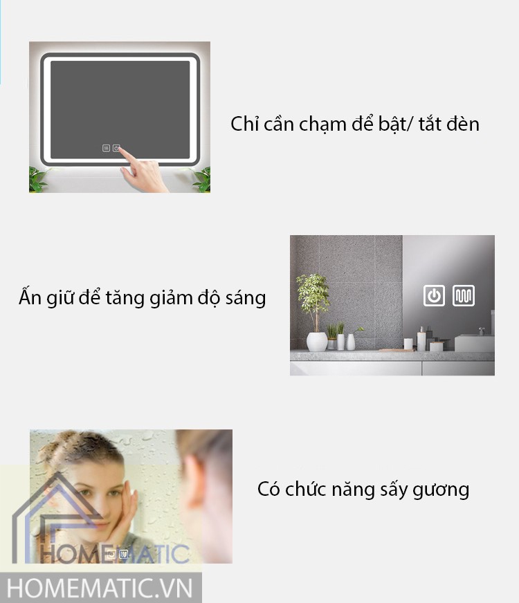 Công tắc dán gương kiêm sấy gương