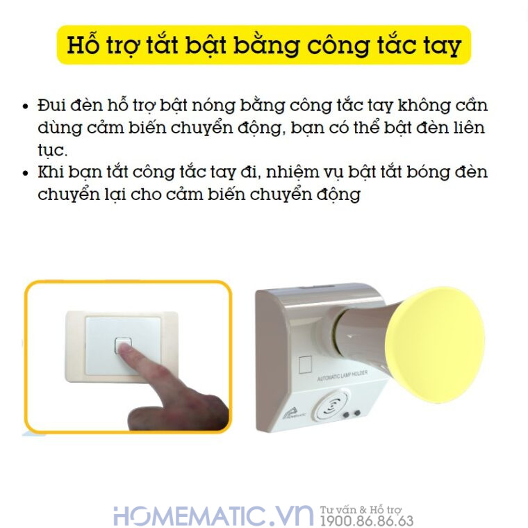 Đui đèn Cảm ứng Chuyển động Công Nghệ Radar Vi Sóng Homematic Alh200