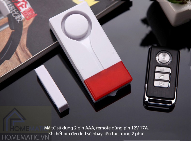 Báo động cảm biến má từ cảm biên rung có remote KS-SF18R