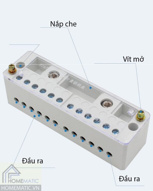 Cầu đấu chia dây điện đôi 1 chia 4-8 FJ6