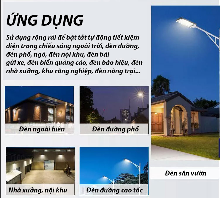 Ứng dụng công tắc cảm biến ánh sáng