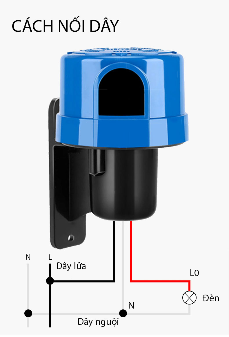 Công tắc cảm biến ánh sáng zodion SS4H cách nối dây