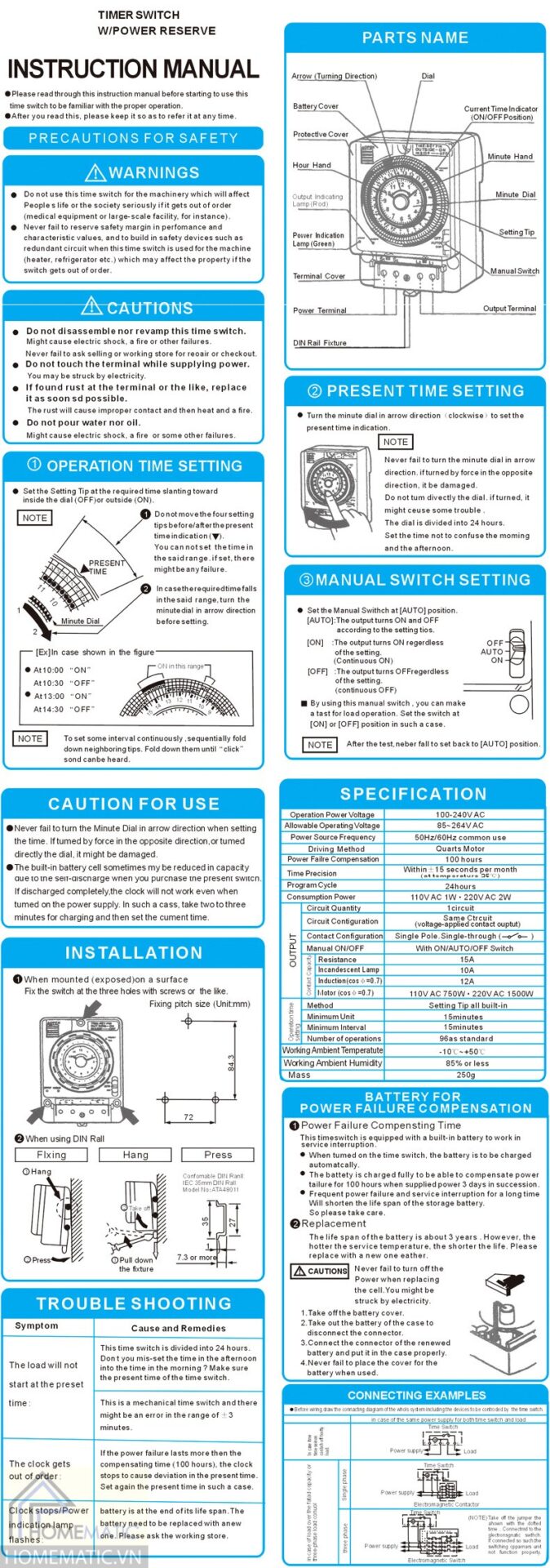 Công tắc hẹn giờ công suất lớn TB35N