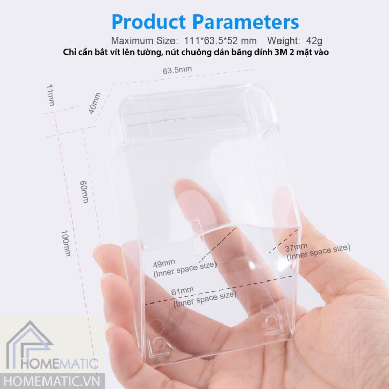 Hộp bảo vệ chống nước, chống va đập cho nút bấm chuông cửa