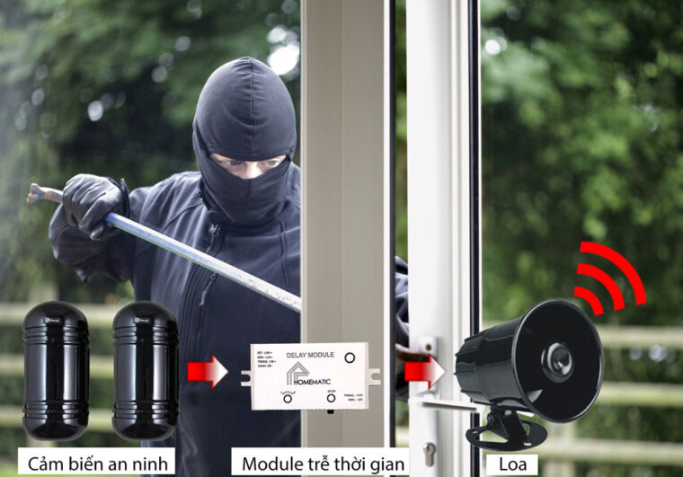 Module trễ thời gian chuyên dụng cho các cảm biến an ninh có dây HM-DLOFFV2