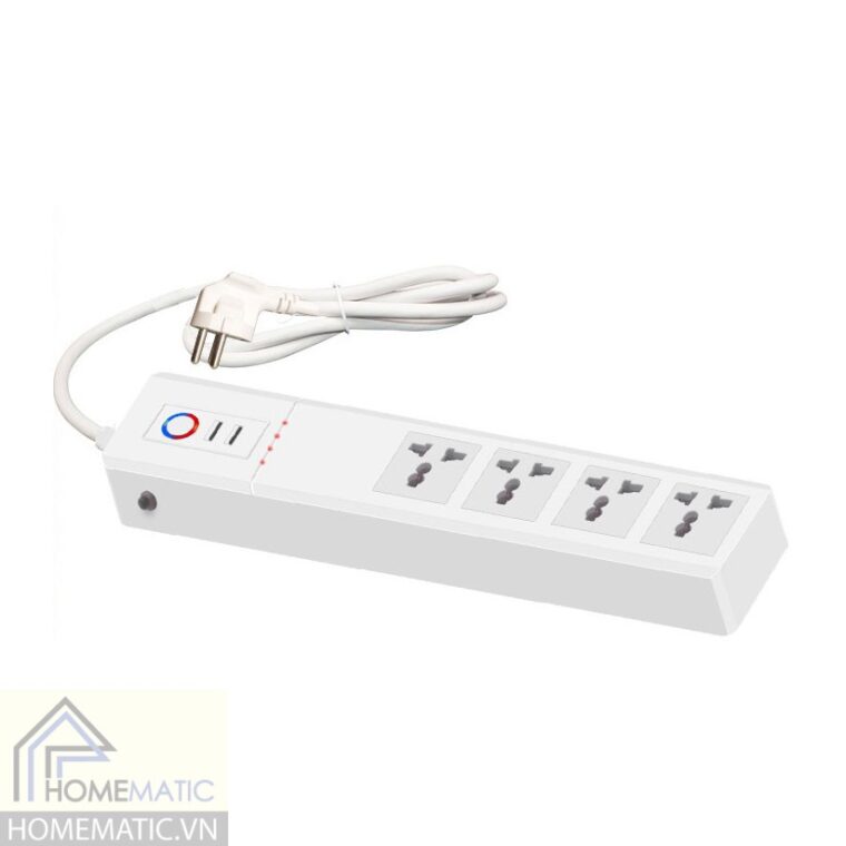 Ổ cắm wifi Tuya 4 cổng universal 2 usb an toàn chống quá tải SM-SO306
