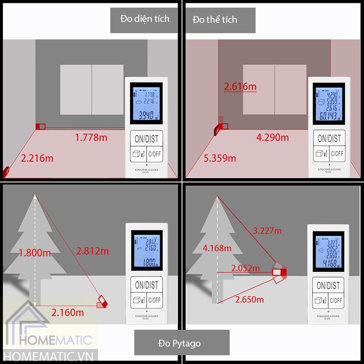 Thước đo laser cầm tay pin sạc D30