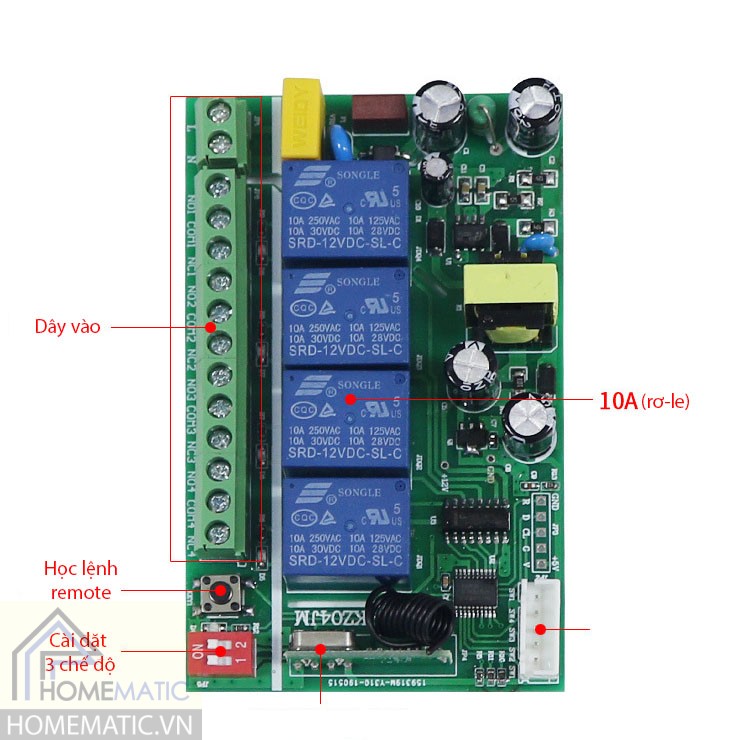 Công tắc điều khiển từ xa 4 thiết bị HM4G