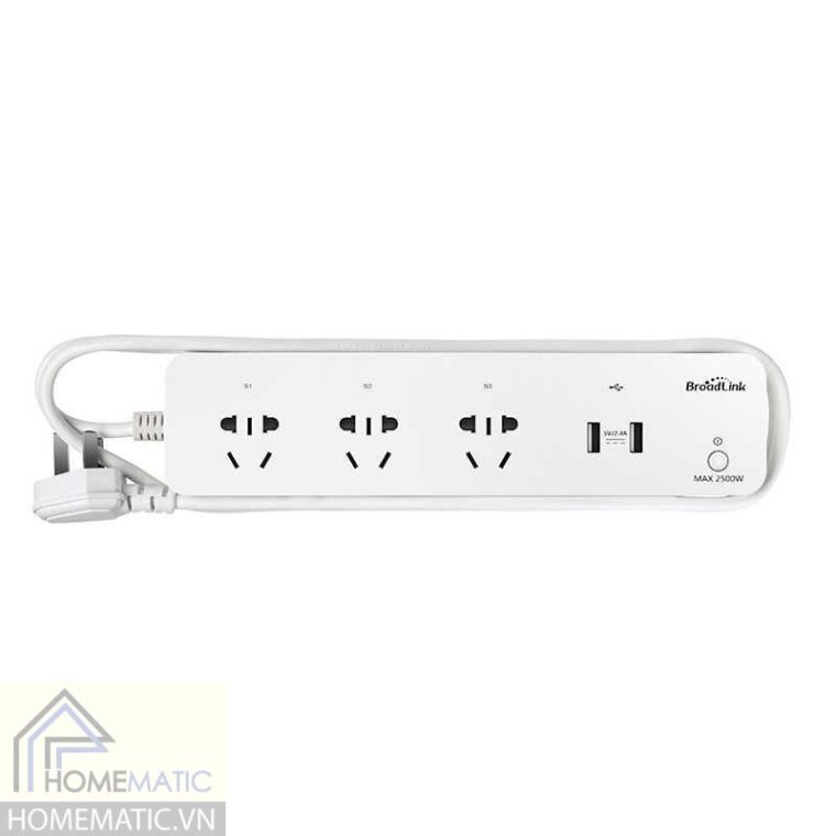 Ổ cắm wifi 3 cổng 2 USB Broadlink MP1