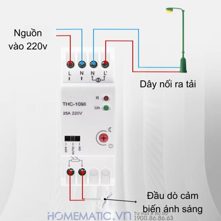 Công Tắc Cảm ứng ánh Sáng Mắt Rời Gắn Thanh Ray Tủ điện Thc-109b