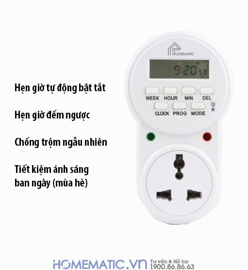Ổ Cắm Hẹn Giờ điện Tử Homematic Geta-gr Ổ Cắm Hẹn Giờ điện Tử Homematic Geta-gr