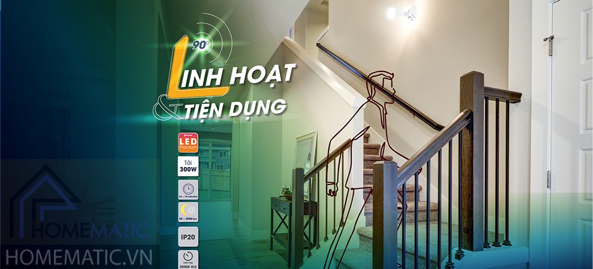 Đui đèn cảm biến chuyển động ánh sáng PIR Rang Đông