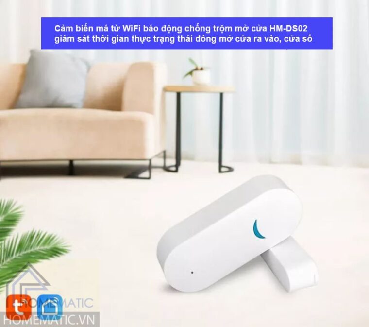 Cảm biến má từ WiFi báo động chống trộm mở cửa HM-DS02