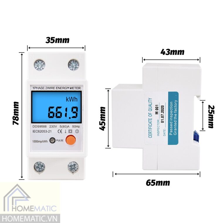 Công tơ điện tử 80A có hỗ trợ reset DDS9588
