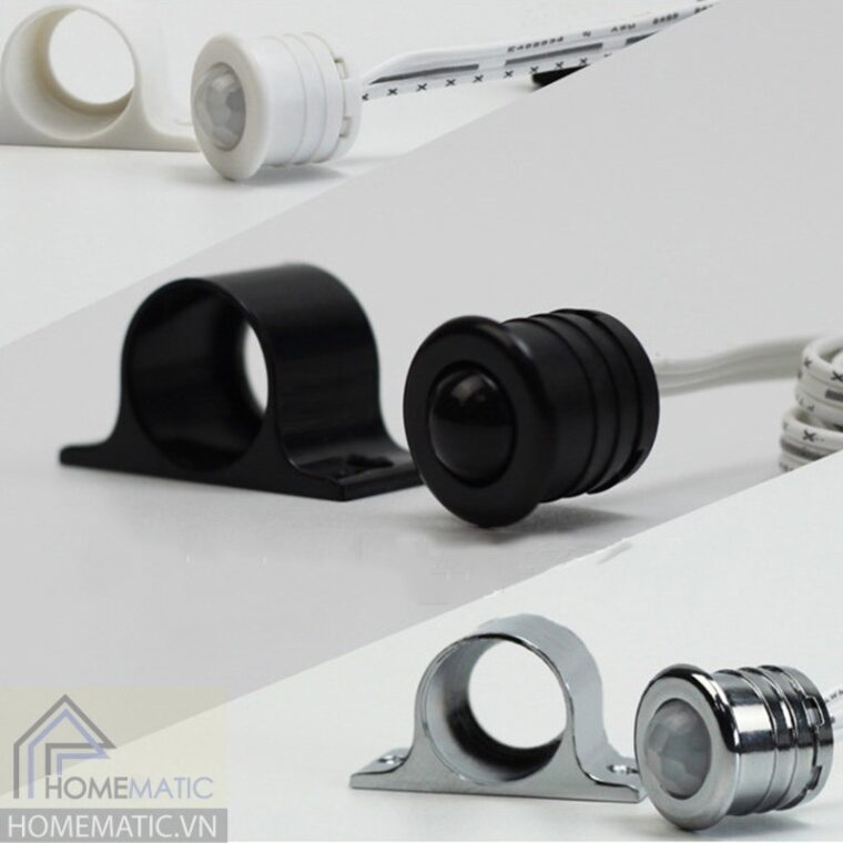 Công tắc đèn tủ nội thất khoét lỗ cảm biến PIR HMSC-LP2018 12v thân ngắn