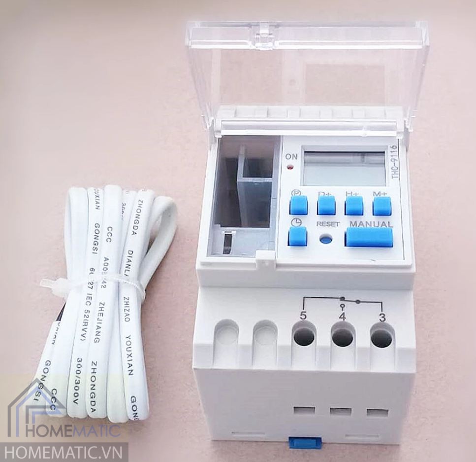 Công tắc hẹn giờ lập trình điện tử kết hợp cảm biến ánh sáng 16A THC9116