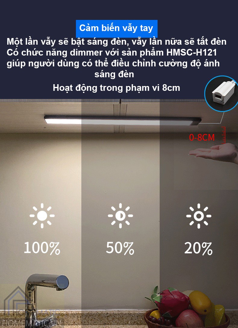 Công tắc tủ nội thất cảm biến vẫy tay 12V HMSC-H12x