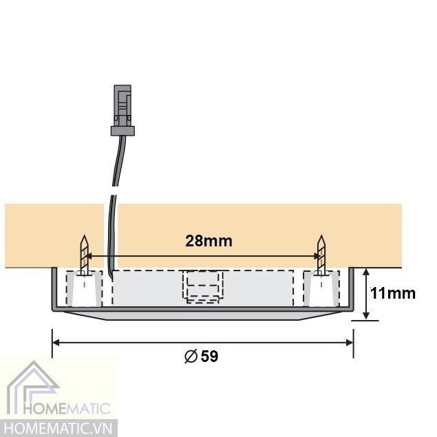 Đèn LED tủ nội thất LED-CCL2W