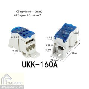 Cầu đấu chia nhỏ dây điện chịu tải lớn 160A-400A UKK