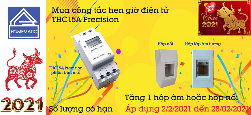 Mua 1 THC15A precision tặng 1 hộp lắp nổi hoặc lắp âm tường