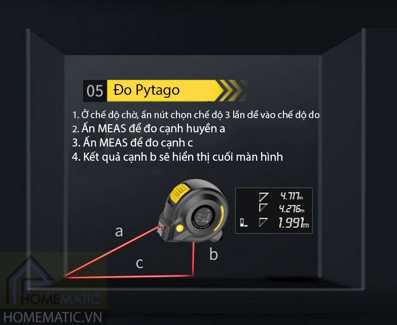 Thước đo đa năng điện tử cao cấp pin sạc USB 3 trong 1 LDT0540
