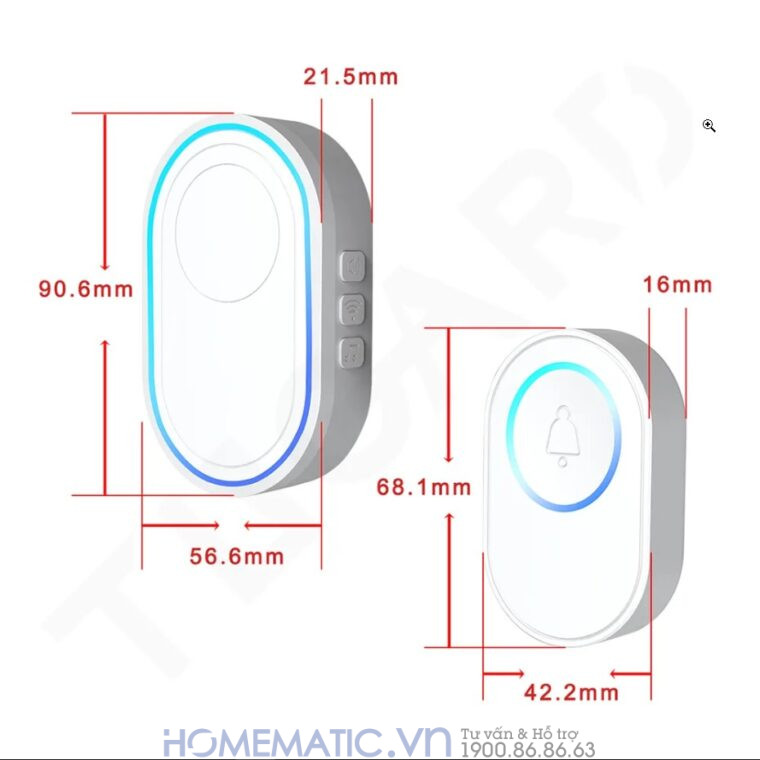 Chuông Cửa Không Dây Wifi Tuya Tdb12