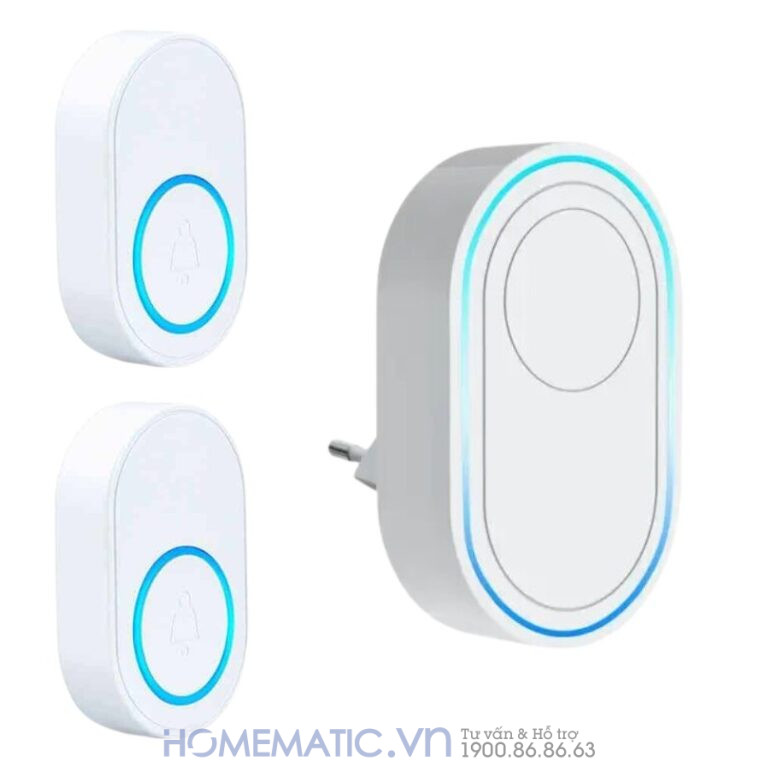 Chuông Cửa Không Dây Wifi Tuya Tdb12 2 nút bấm 1 loa chuông