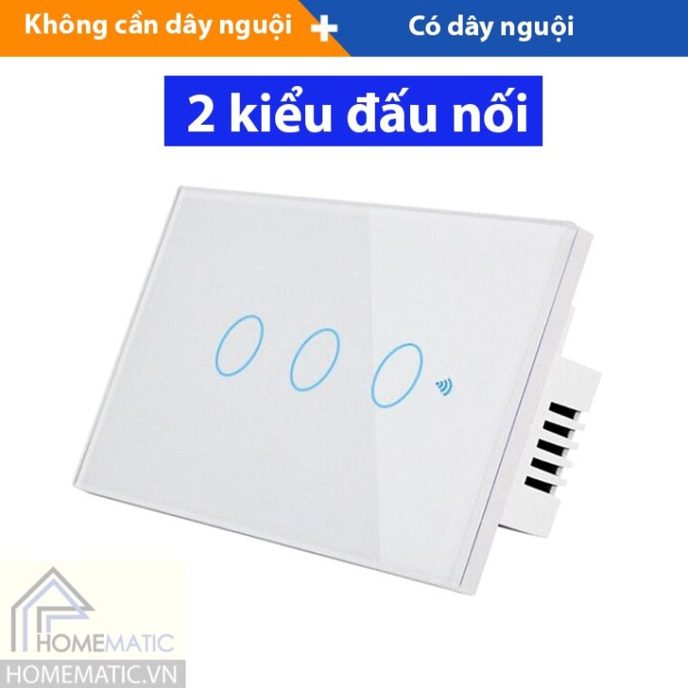 Công tắc Wifi mặt kính hỗ trợ remote thế hệ mới Tuya HM21