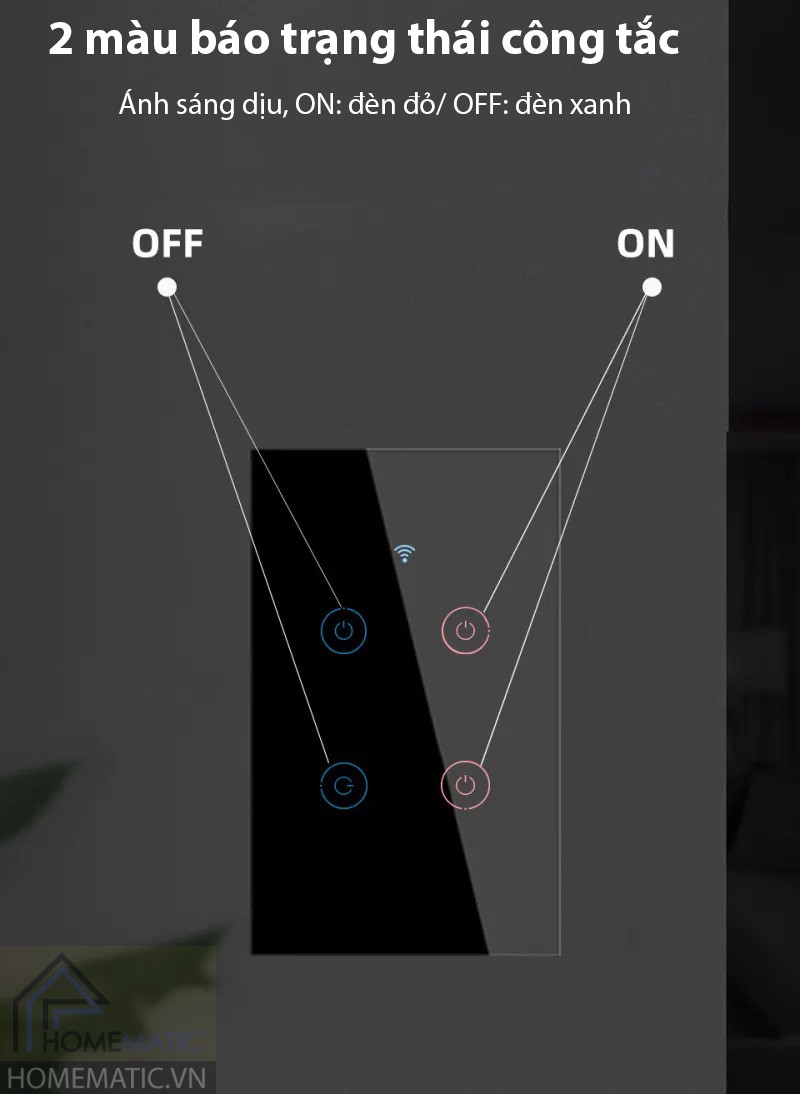 Công tắc Wifi mặt kính hỗ trợ remote thế hệ mới Tuya HM21