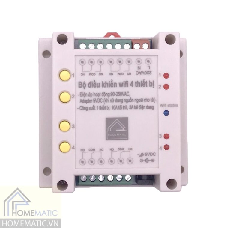 Hộp công tắc wifi điều khiển từ xa 4 cổng Homematic HTC4W