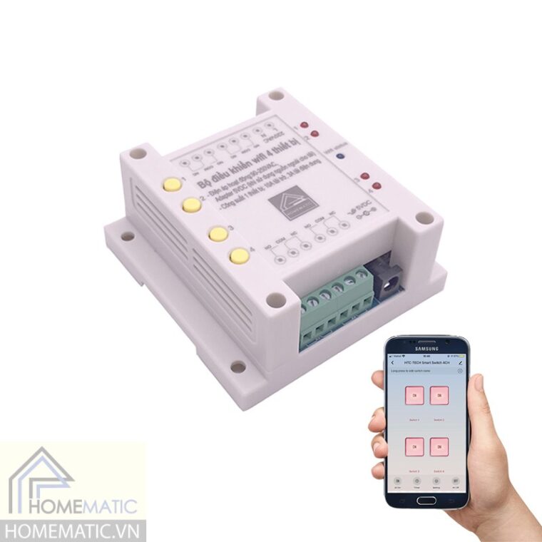Hộp công tắc wifi điều khiển từ xa 4 cổng Homematic HTC4W