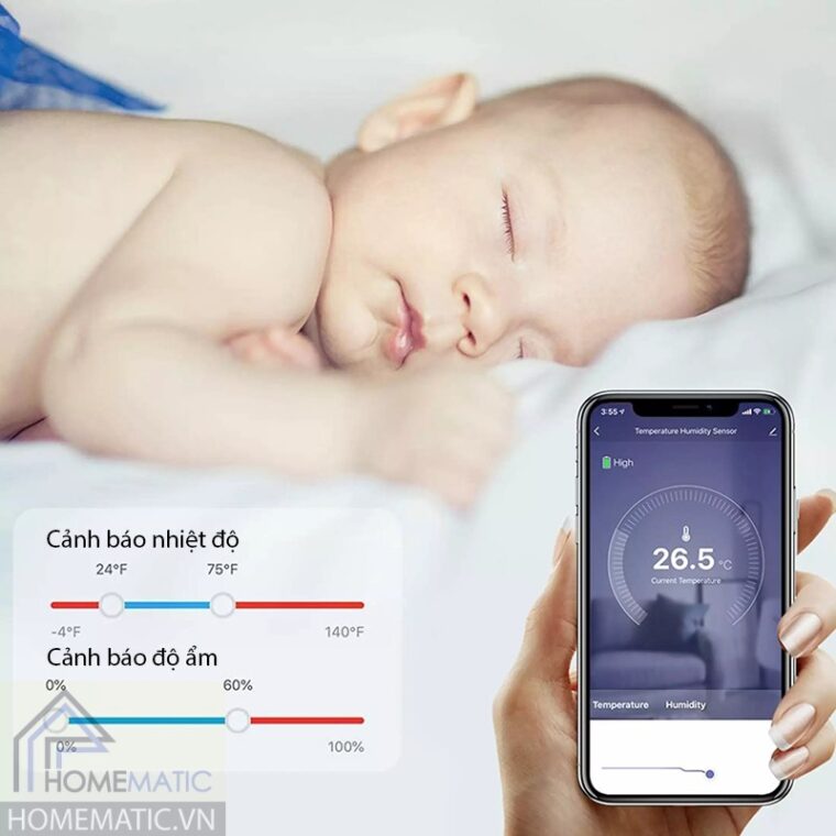 Nhiệt ẩm kế wifi Tuya TH100