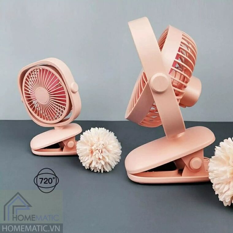 Quạt sạc mini xoay góc kiêm đèn led ngủ chân kẹp đa năng BJJ848