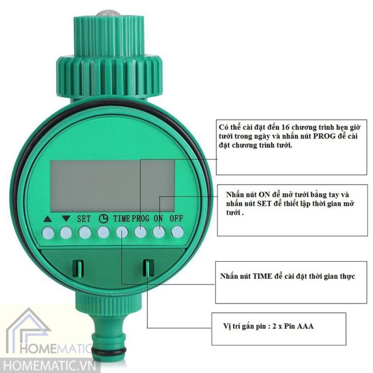 Van Đồng hồ hẹn giờ tưới nước cho cây VT225