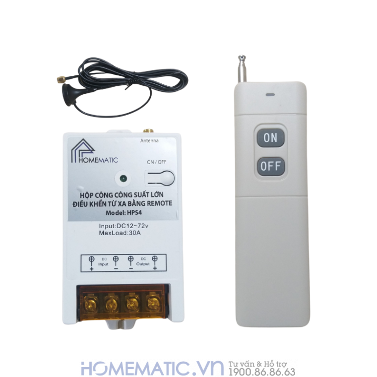 Bộ Công Tắc 30a điều Khiển Bằng Remote Tầm Xa 3km Hps4
