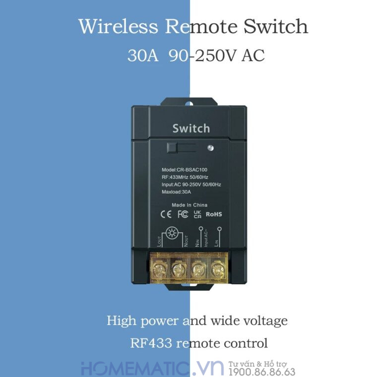 Bộ Công Tắc 30a điều Khiển Bằng Remote Tầm Xa 3km Hps4