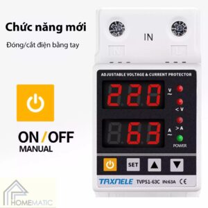 Thiết bị bảo vệ quá áp, thấp áp, quá tải 63A TVPS1-63C